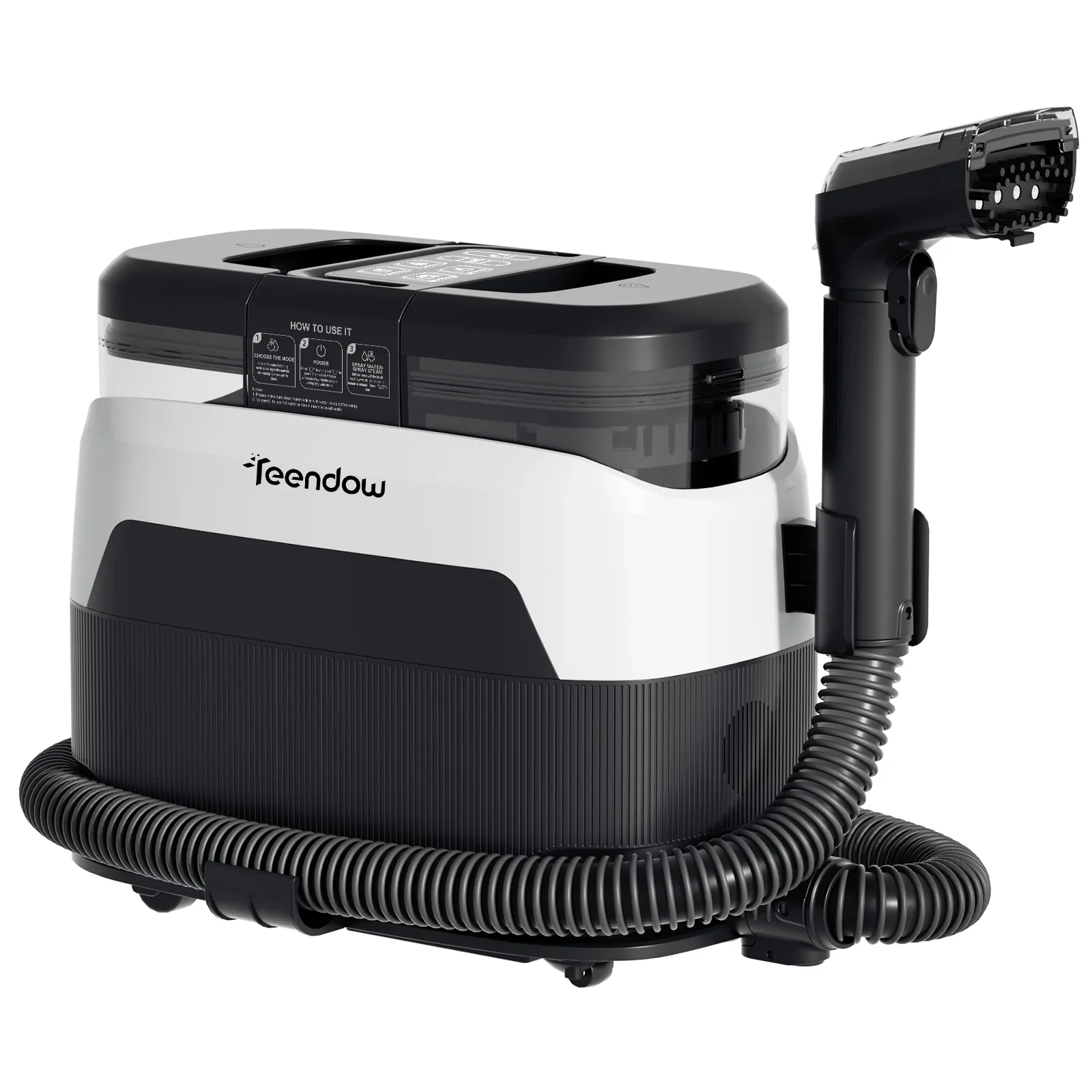 Teendow C6 MAX Powerful 3-in-1 Upholstery & Carpet Cleaner – 1650W Steam, 12000Pa Suction, Dual Tanks, Pet-Friendly Design