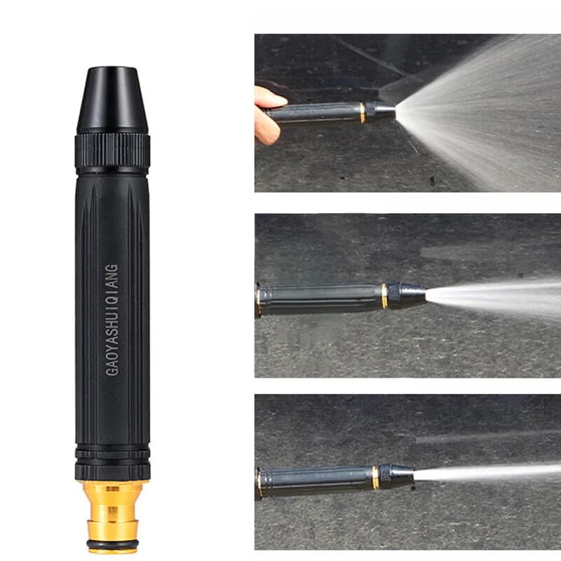 Metal High Pressure Water Spray Gun Nozzle Adjustable Garden Hose Nozzle Water Sprayer for Lawn Watering Car Washing Pet Cleaning Outdoor Irrigation Garden Watering Tool
