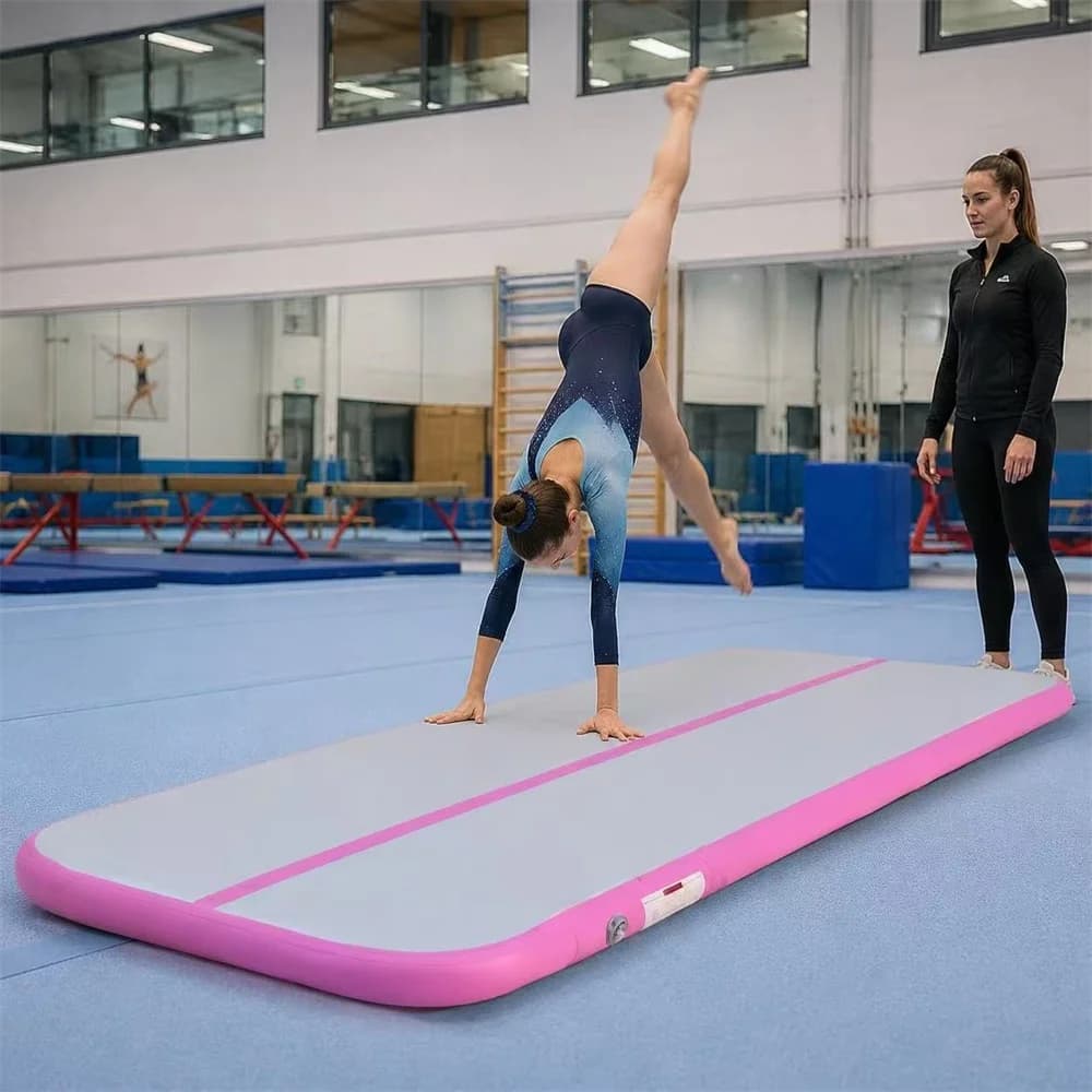 3M4M Inflatable Gymnastics AirTrack Tumbling Air Track Floor Trampoline for Home Use/Training/Cheerleading/Beach