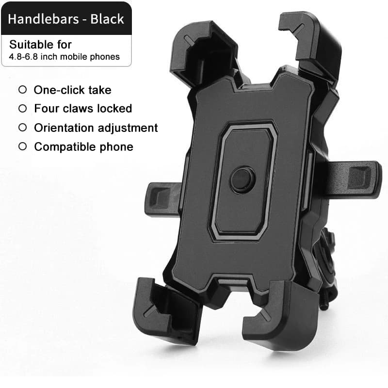 360°Rotatable Phone Holder, Bicycle & Motorcycle Phone Mount, Secure Bike Stand, Silicone Holder, Pull‑out Design, Compatible With All Smartphones