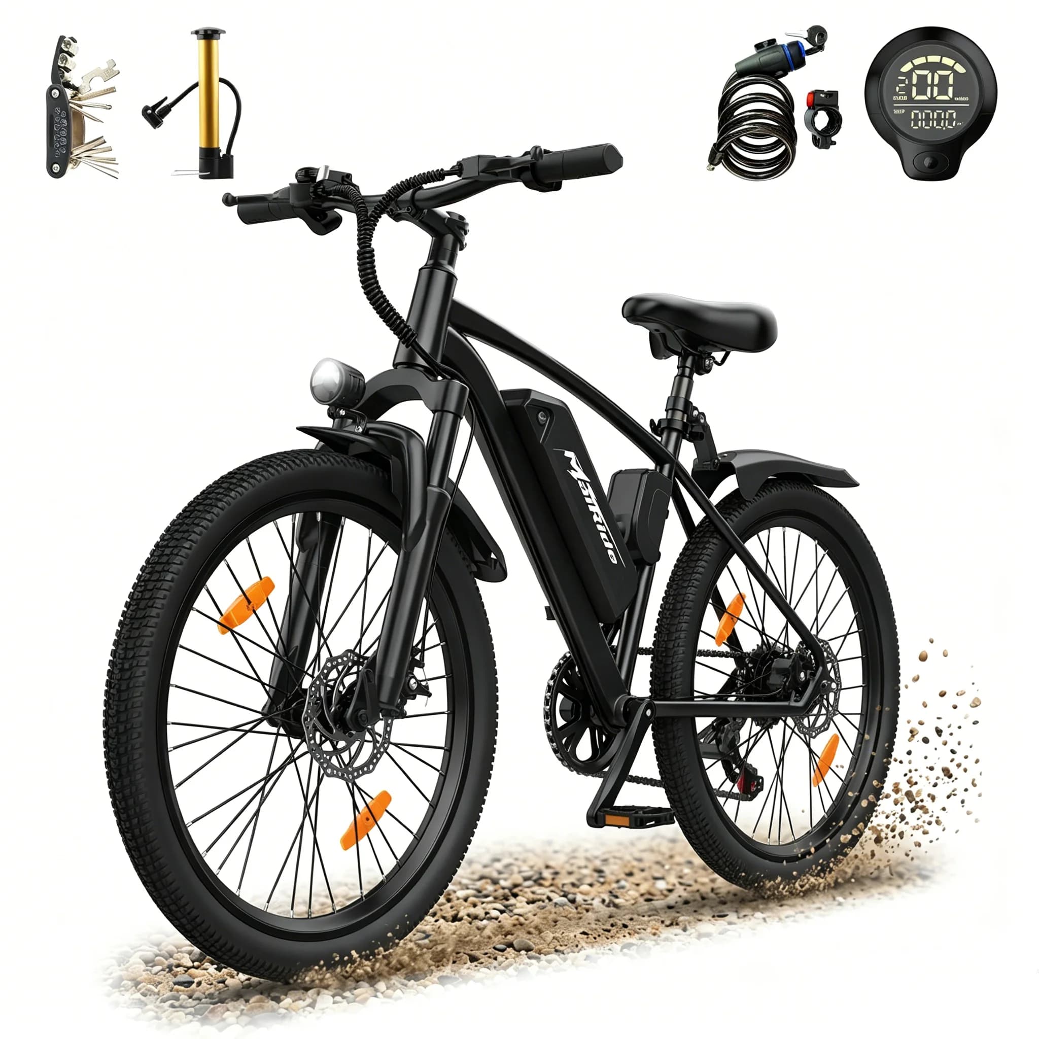 Aairsk Q7 26Inch Electric Bike Removable battery 36V 10Ah, ngine 250 W suitable for tous terrain, maximum speed 25 km/h, double suspension, maximum load 150 kg, electric bike for adults