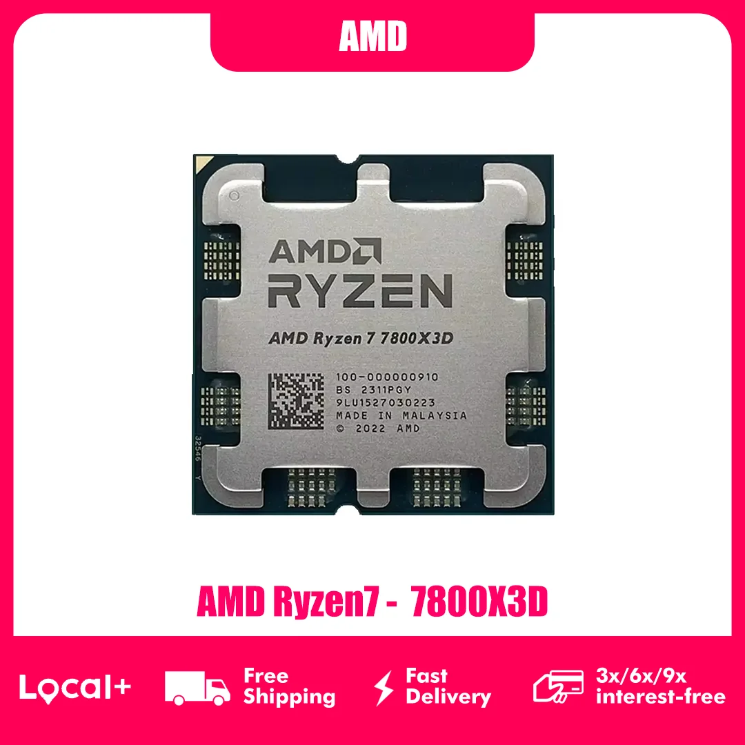 AMD RYZEN 7 7800X3D CPU Gaming Processor AMD R7 7800X3D 8-Core 16-Thread 5NM 96M Socket AM5 Without Fan Game Cache Hot No Fan