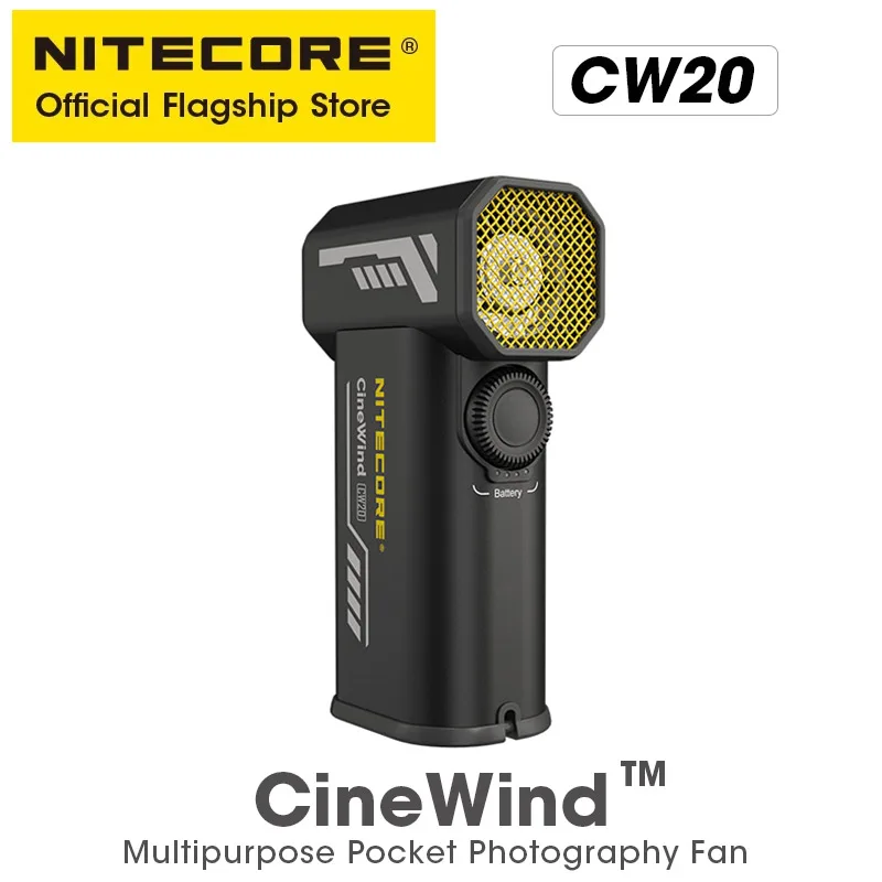NITECORE CW20 Outdoor Camping Fan Multipurpose Pocket Photography Fan Electric Portable Air Blower for Short Video Cleaning