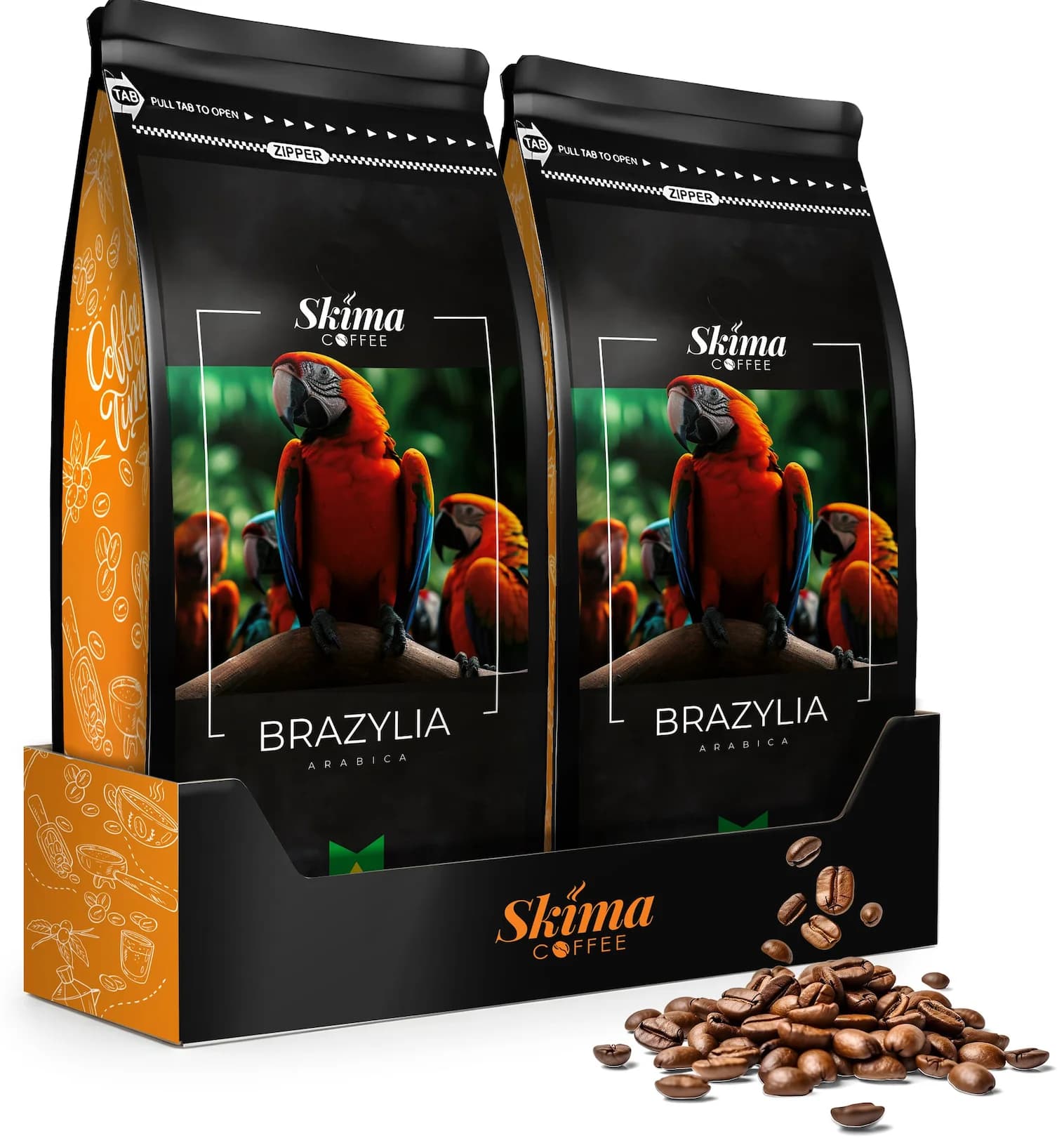 Whole Bean Coffee 2x1kg BRAZIL 100% ARABICA Freshly Roasted for Espresso Machine + FREE