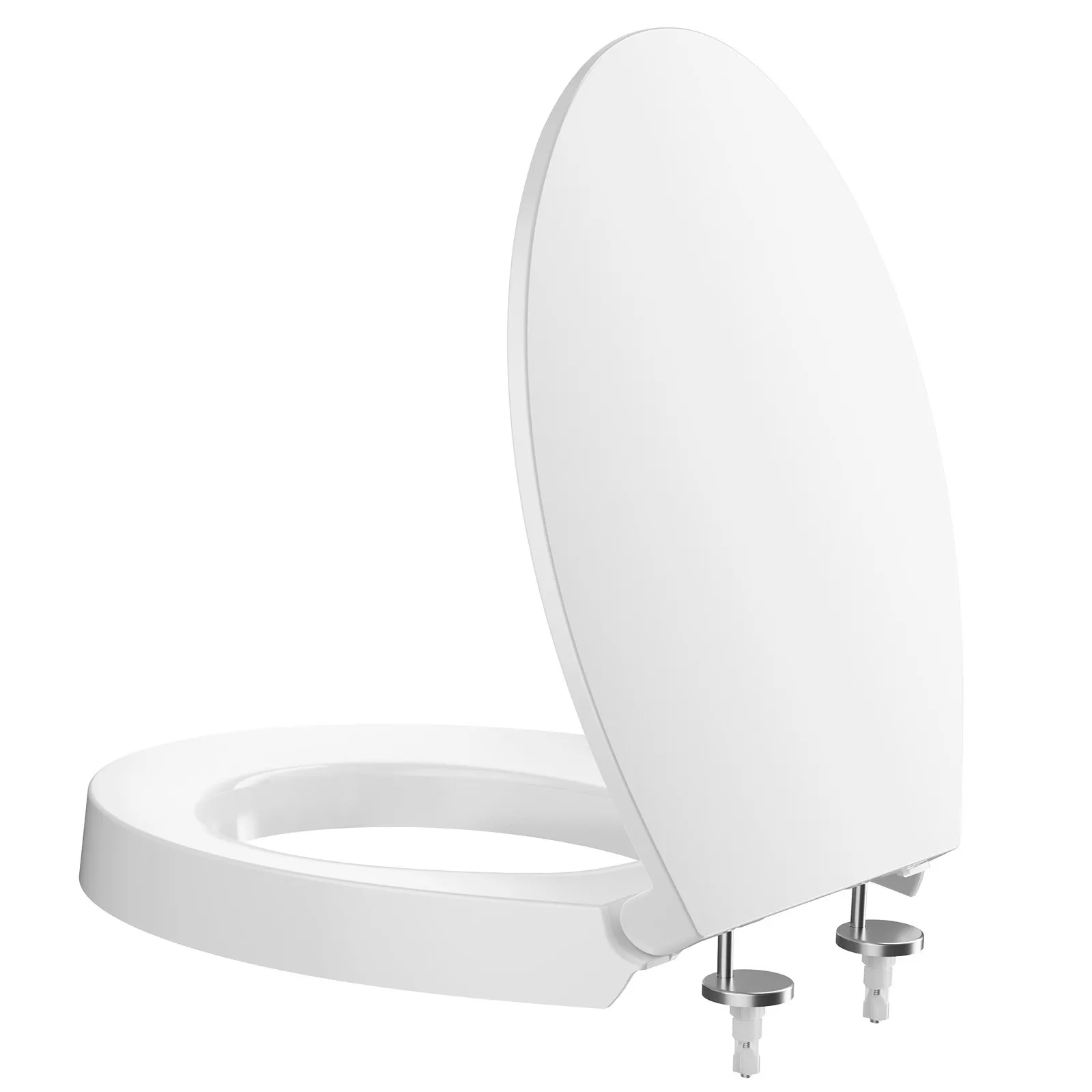 Soft-Close Toilet Seat, O-Shaped Seat with Quick-Release System for Easy Installation and Cleaning, White Duroplast Seat