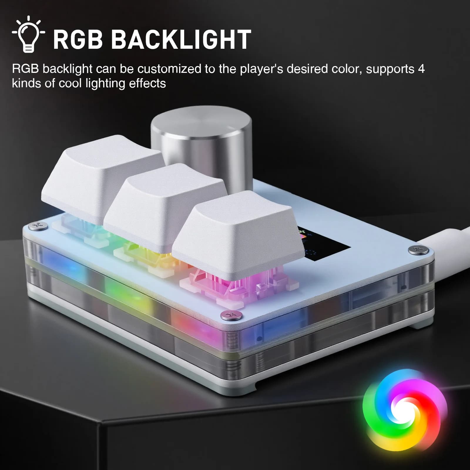 SayoDevice OSU O3C Rapid Trigger Magnetic Switches Keyboard Gateron KS-20 White Switches With Knob Screen Copy Paste Shotcut