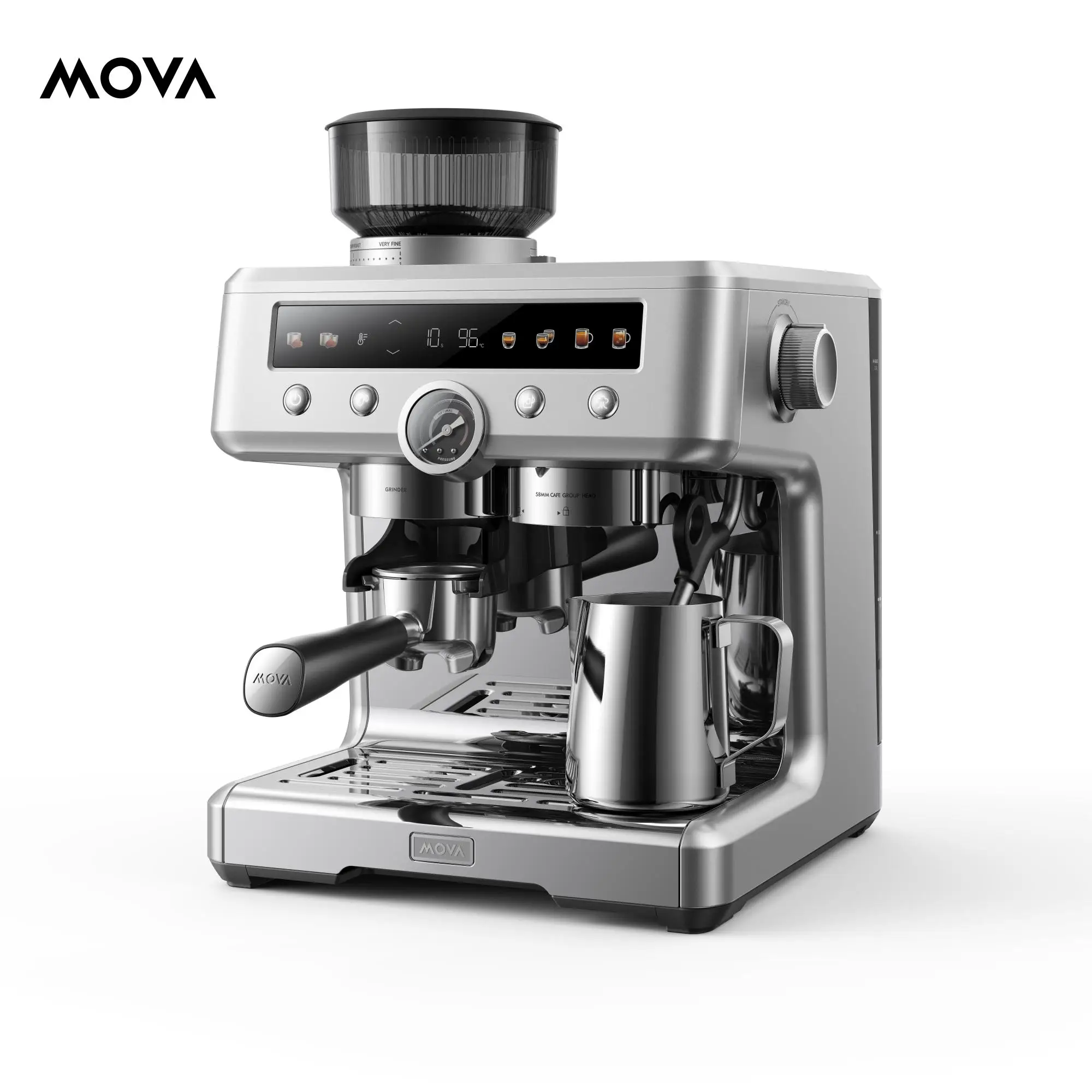 MOVA S20 Pro Semi-automatic Espresso Machine Milk Frother Coffee Grinder Temperature Control Technology