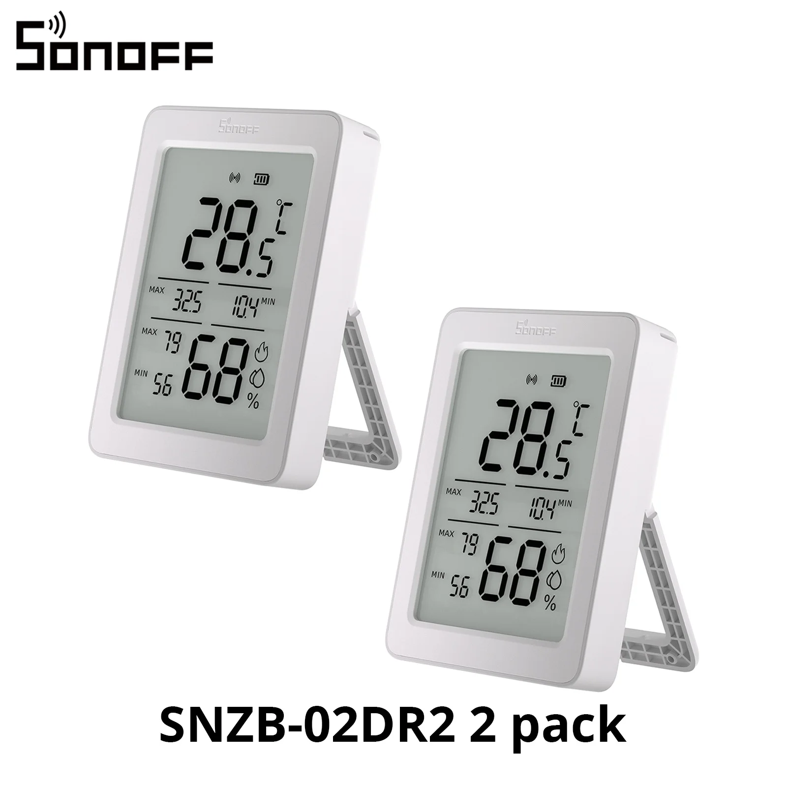 SONOFF AirGuard TH 3.6'' LCD Zigbee Temperature And Humidity Sensor SNZB-02DR2 App Monitoring Advanced Analysis 24-hour Extremes