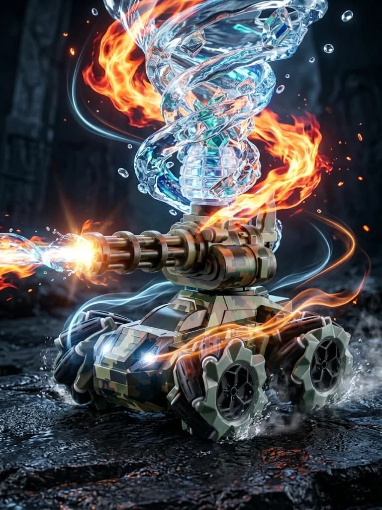 Car Rc Stunt Tank 2.4Ghz Smoke Light Water Cannon