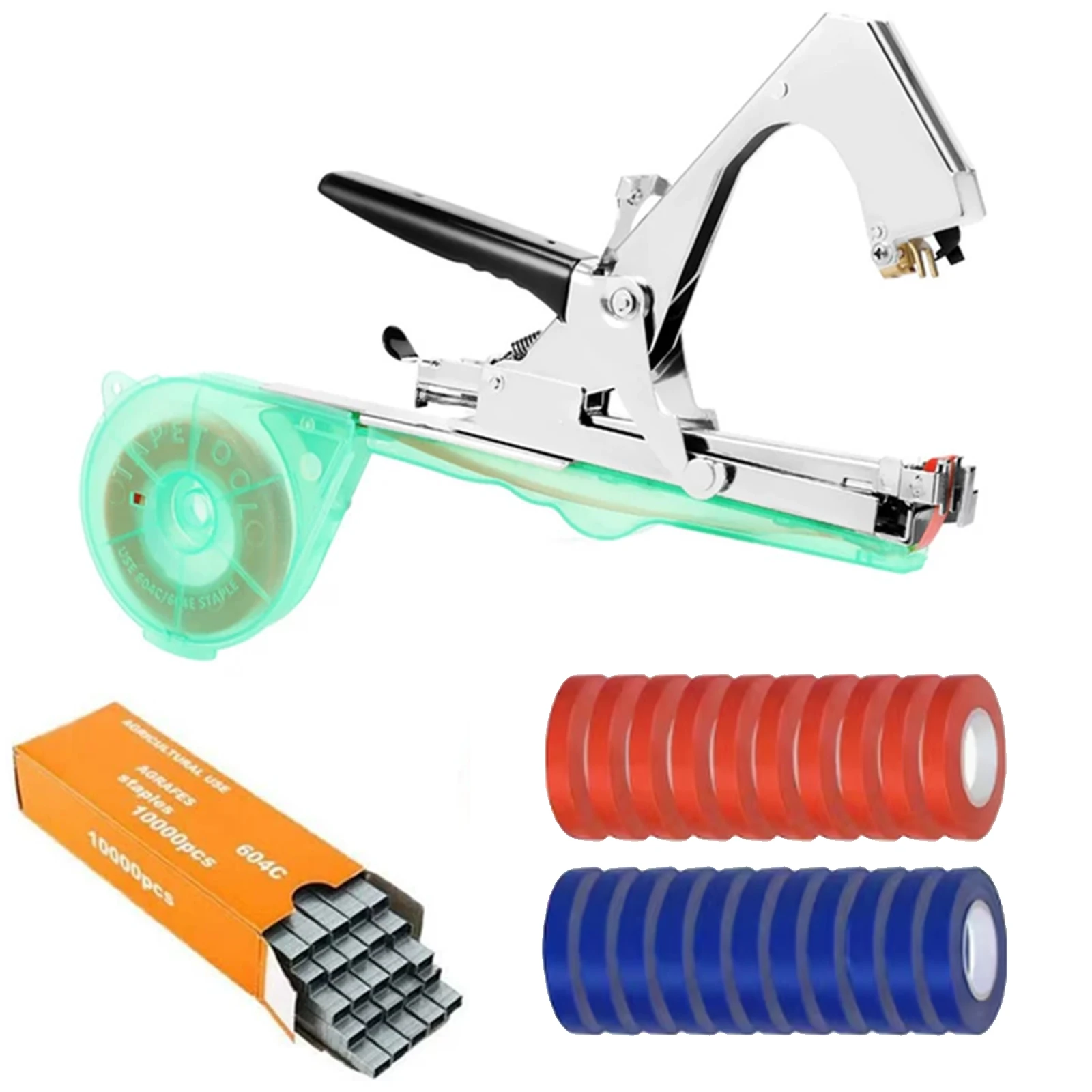 Plant Branch Binding Machine with Manual Taper & Nailer for Fixing and Strapping Plants in Gardening, Fruit Trees, Vegetables & Works on Grapes, Tomatoes, Cucumbers, Peppers, Eggplants, Flowers, and Plant Branches Garden Tools