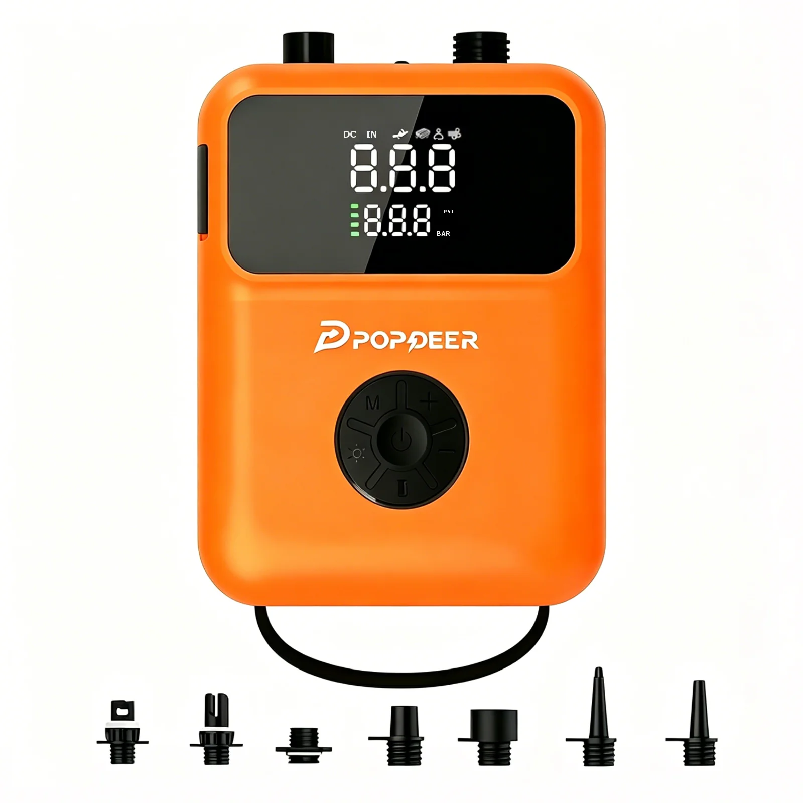 POPDEER PD-SP01 Paddle Board Pump, 20PSI Portable Rechargeable Electric SUP Air Pump, Intelligent Dual Stage Inflation & Deflation, for Stand Up Paddle Boards, Kayak, Boat, Kite, Tent