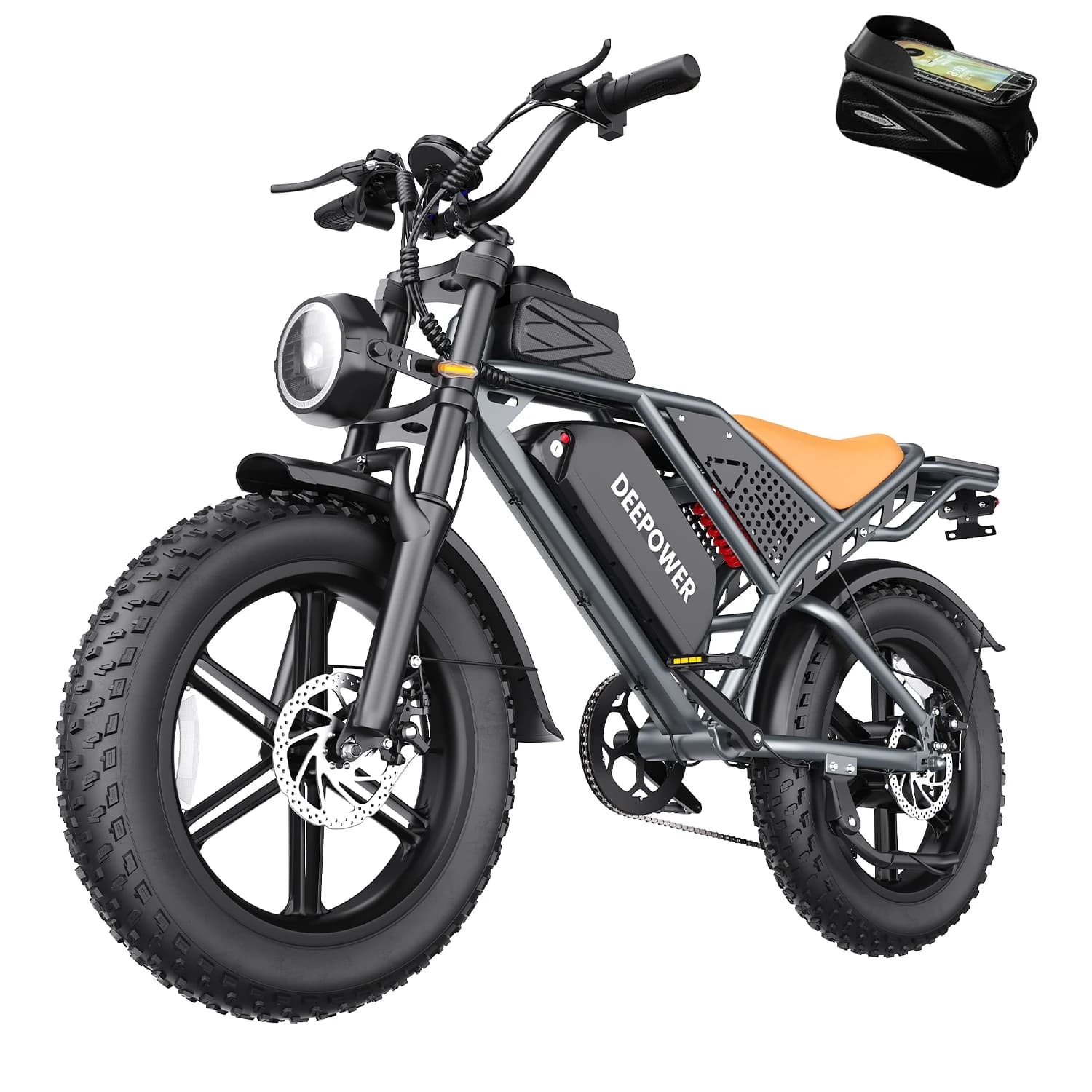 DEEPOWER QS7 20' Electric Bike for Comuting, 200km Range, 250W, 48V 20Ah Battery, Speed 25 Km/h, 7 Gears, Disc Brakes E-bike, Electric Bicycles for Food Delivery