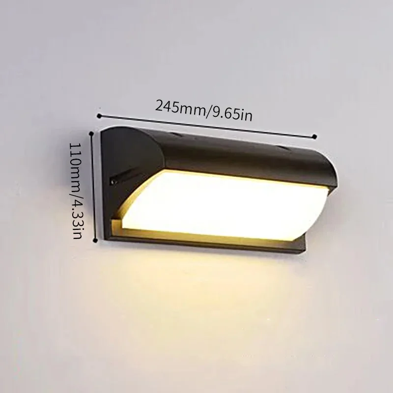 2PCS Modern LED Outdoor Wall Lamp IP65 Waterproof 220V Hardwired Exterior Wall Sconce Indoor Outdoor Dual Use Anti-Rust Lighting For Villa Garden Balcony Stair Porch Courtyard Home Decor