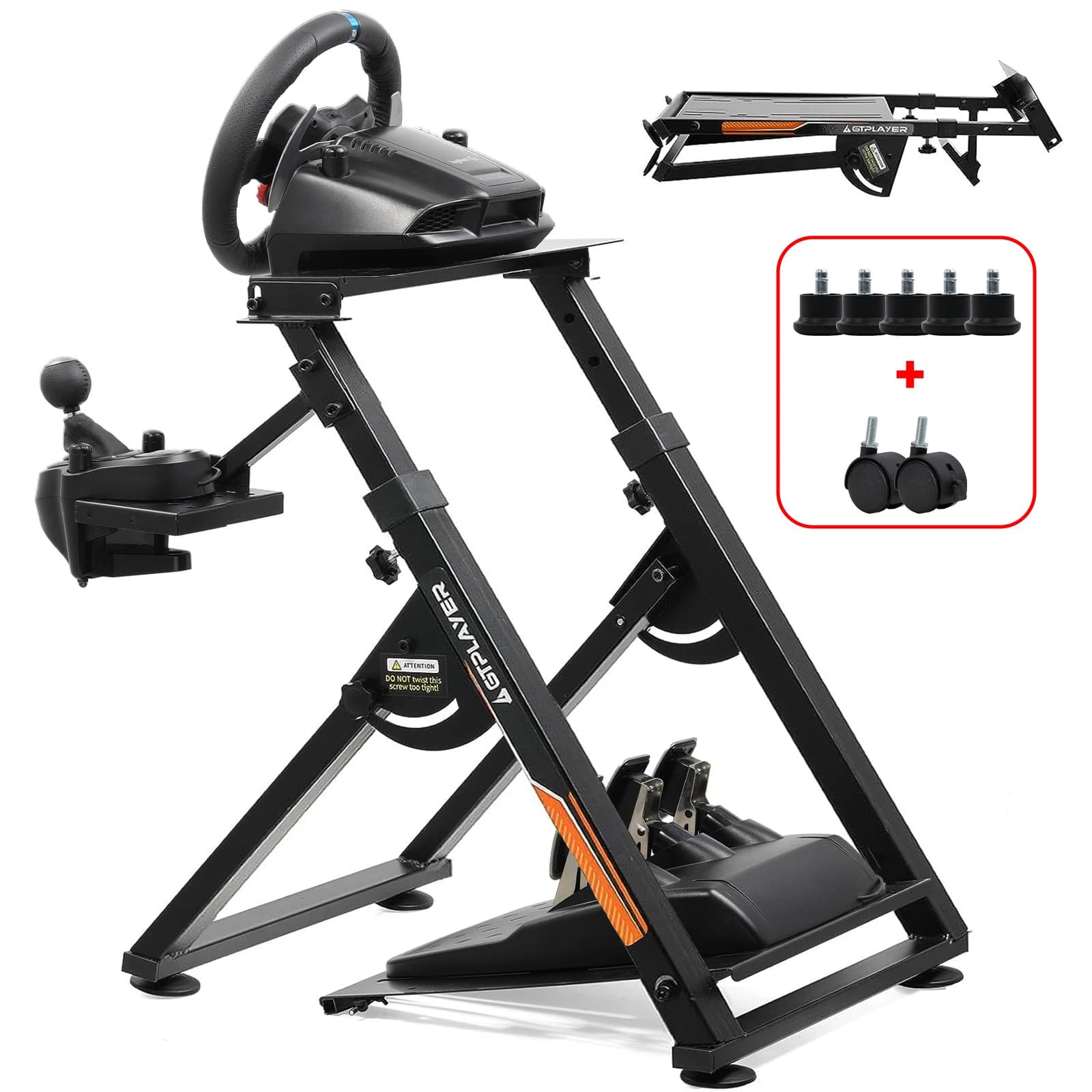GTPLAYER Steering Wheel Stand for steering wheel Gaming Wheel Stand with V1 V2 Mount Incline Adjustable Rack PS4 Xbox PC