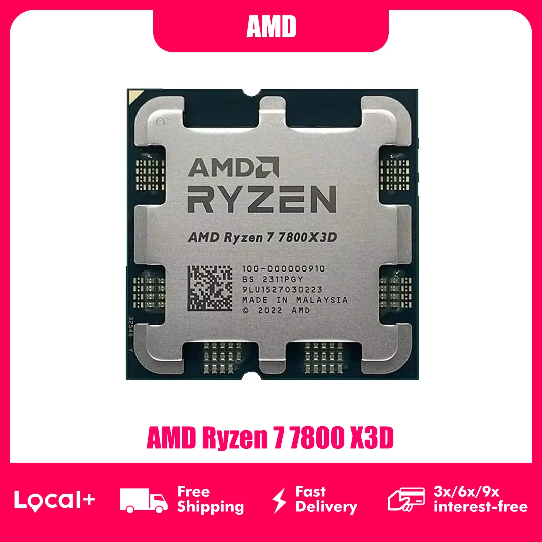 AMD RYZEN 7 7800X3D CPU Gaming Processor AMD R7 7800X3D 8-Core 16-Thread 5NM 96M Socket AM5 Without Fan Game Cache Hot No Fan