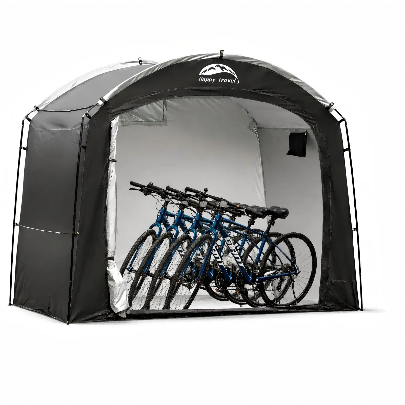 Waterproof Outdoor Bicycle Shelter, Large Portable Bicycle Tent for 4 Bikes, Reinforced Structure, Outdoor Garden Shed/Storage Tent for Motorcycles, Garden Tools (220 x 150 x 185 cm, Black)