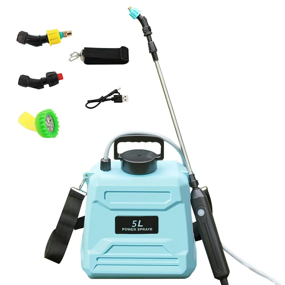 5L/8L Electric Backpack Sprayer USB Rechargeable Automatic Plant Watering Sprayer with Spray Gun 120 Minute Battery Life Portable Garden Irrigation Tool for Flowers, Vegetables, Lawn, Greenhouse and Farm Use