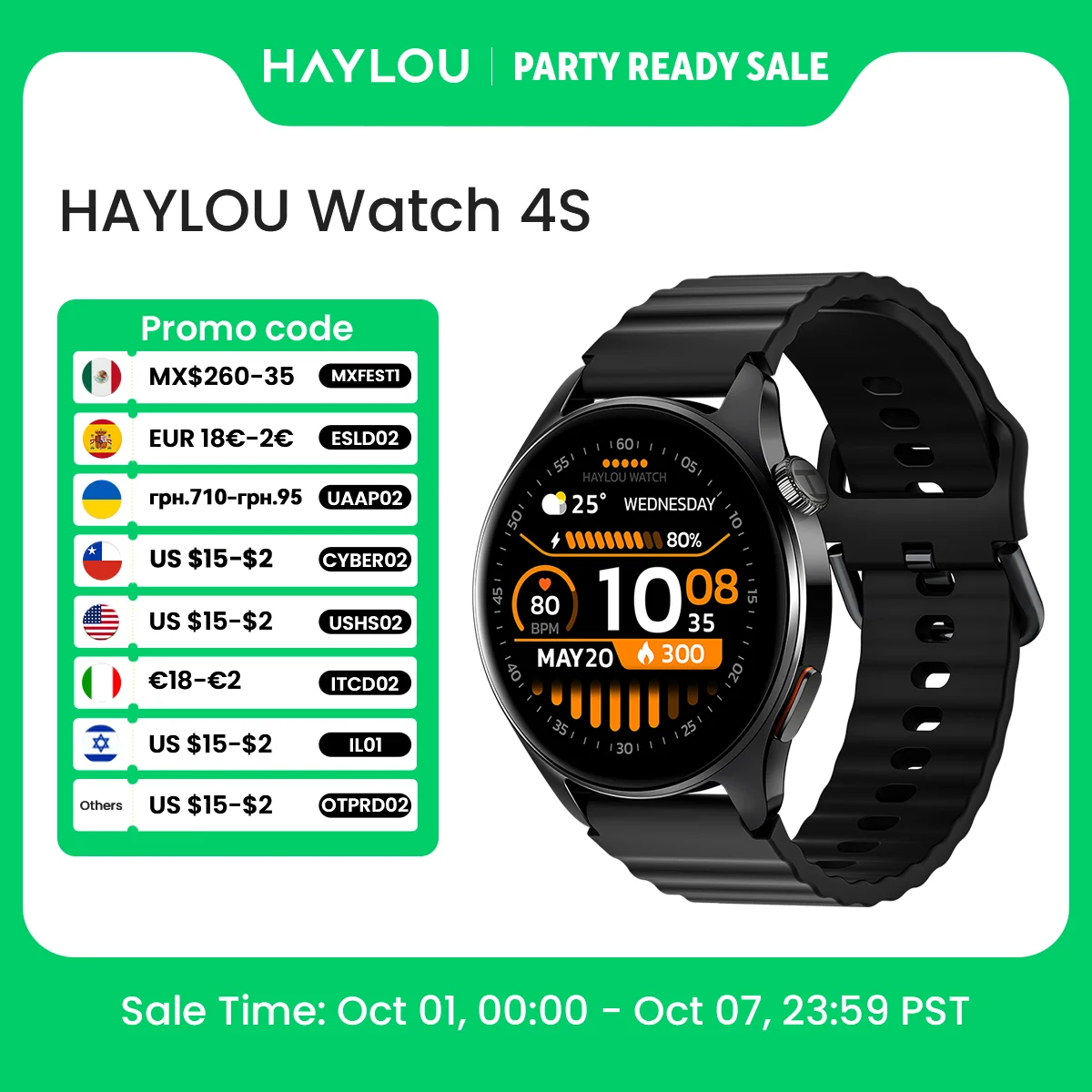HAYLOU Watch 4S GPS Smartwatch 1.43” HD AMOLED Display 5 Satellite GPS Positioning 120+ Workout Modes Sport Fitness Smart Watch