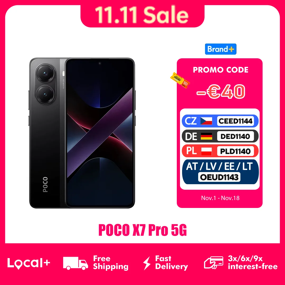 POCO X7 Pro 5G NFC 256GB 12GB 512GB Dimensity 8400-Ultra 6.67" 120Hz Display 6000mAh 5G NFC