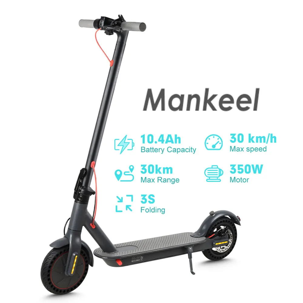 Electric Scooter Dual Shock Absorption 36V 10.4AH Range 25-30km Smart App Foldable E scooter 8.5 inch Max 30km/h