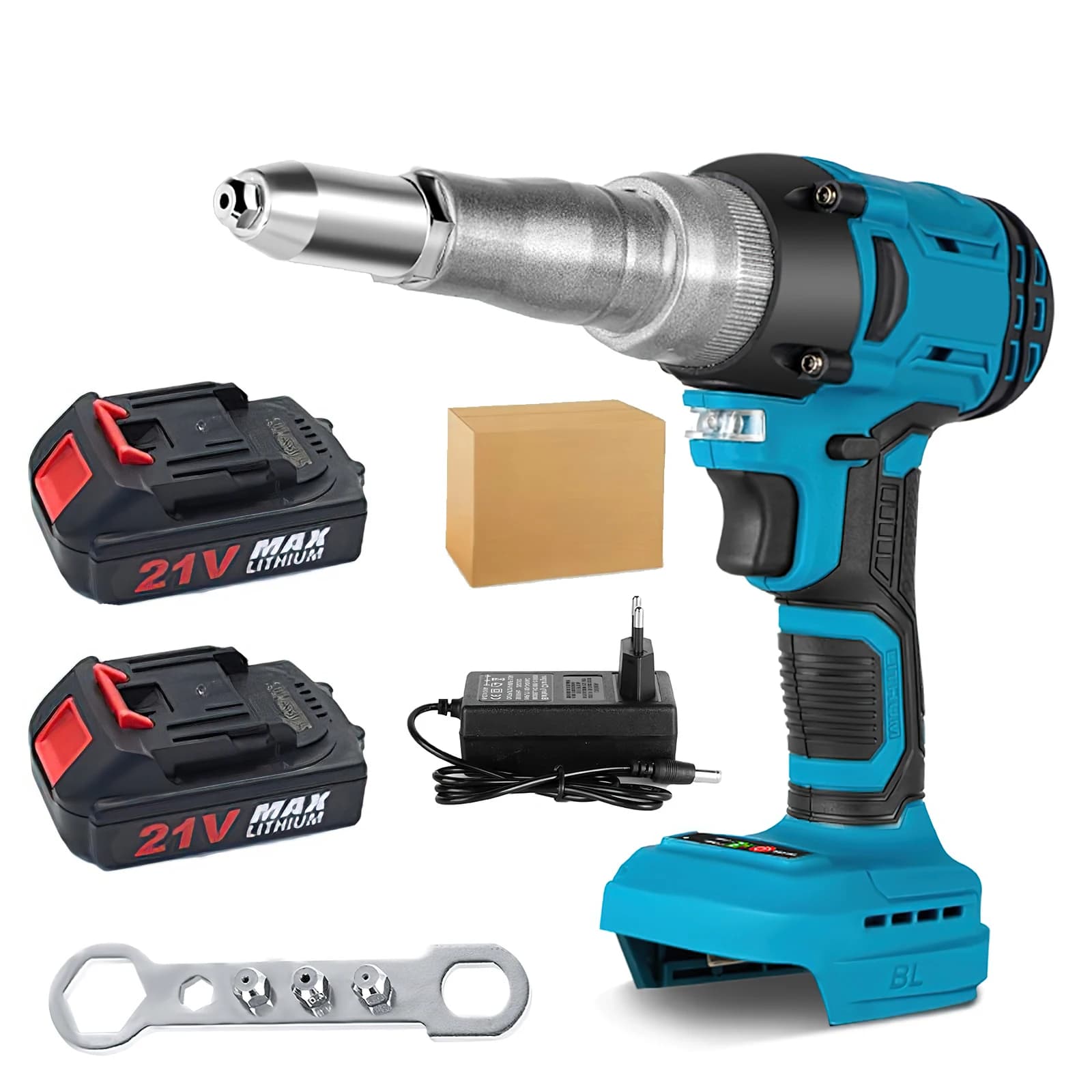 20000N Brushless Electric Rivet Gun 2.4-5.0mm Rivet Nut Gun Drill Insert Automatic Riveting Tool For Makita 18V Battery