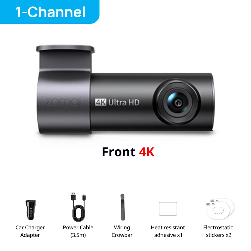 Global version 70mai dash cam M310 plus 4K true 4K 2160p WDR voice control support 24H parking mode car DVR 70mai M310 plus 4K