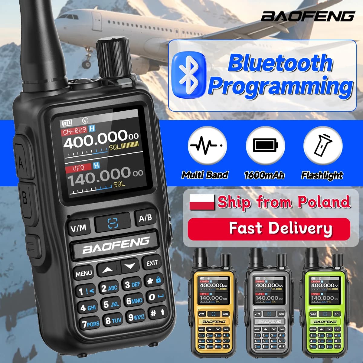 BAOFENG UV-5R Mini Walkie Talkie Multi Band Bluetooth APP Programming Wireless Copy Frequency 999CH AM FM Portable Two Way Radio