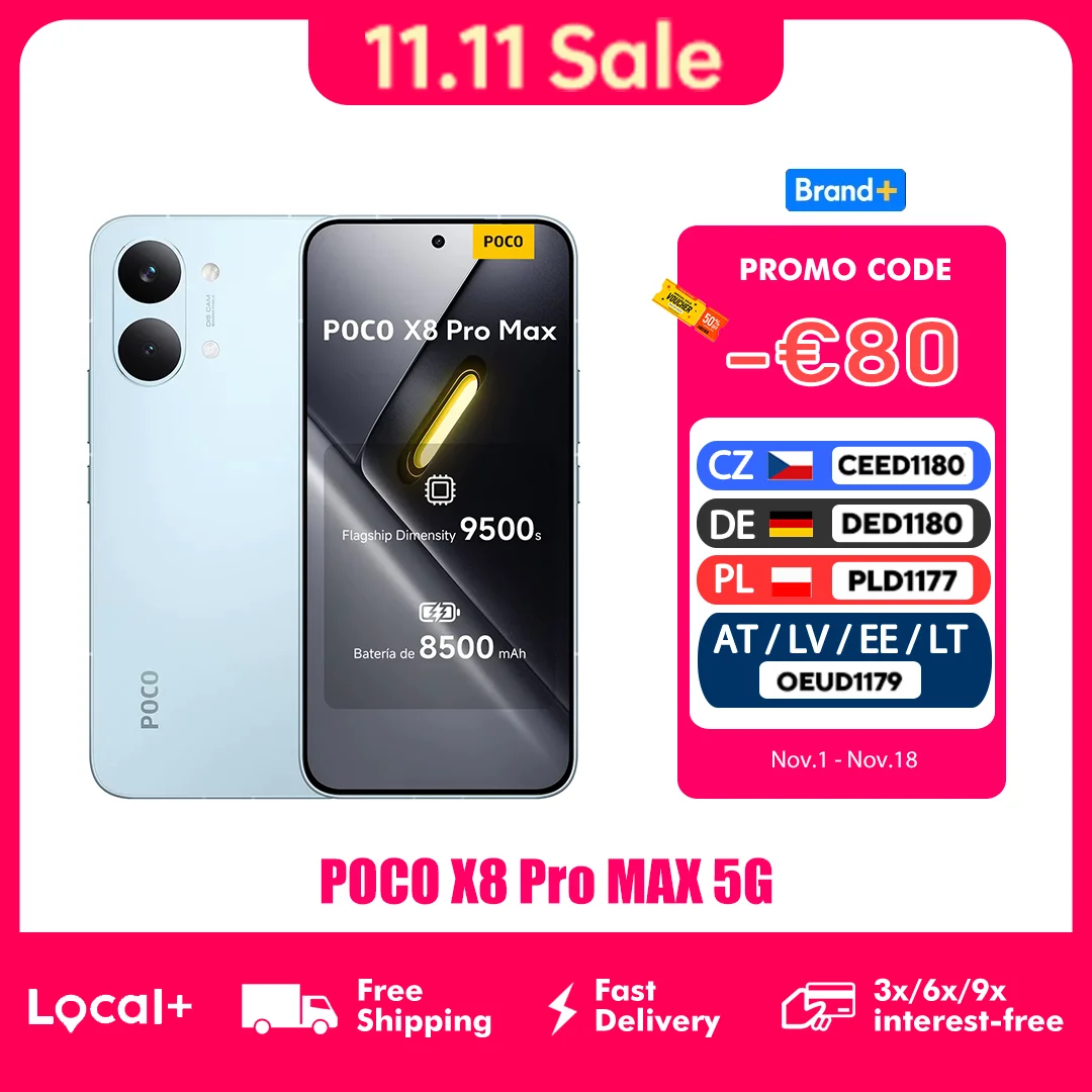 POCO X8 Pro MAX 5G 12GB 256GB 512GB NFC Smartphone Dimensity 9500s 8500mAh  50MP OIS Camera