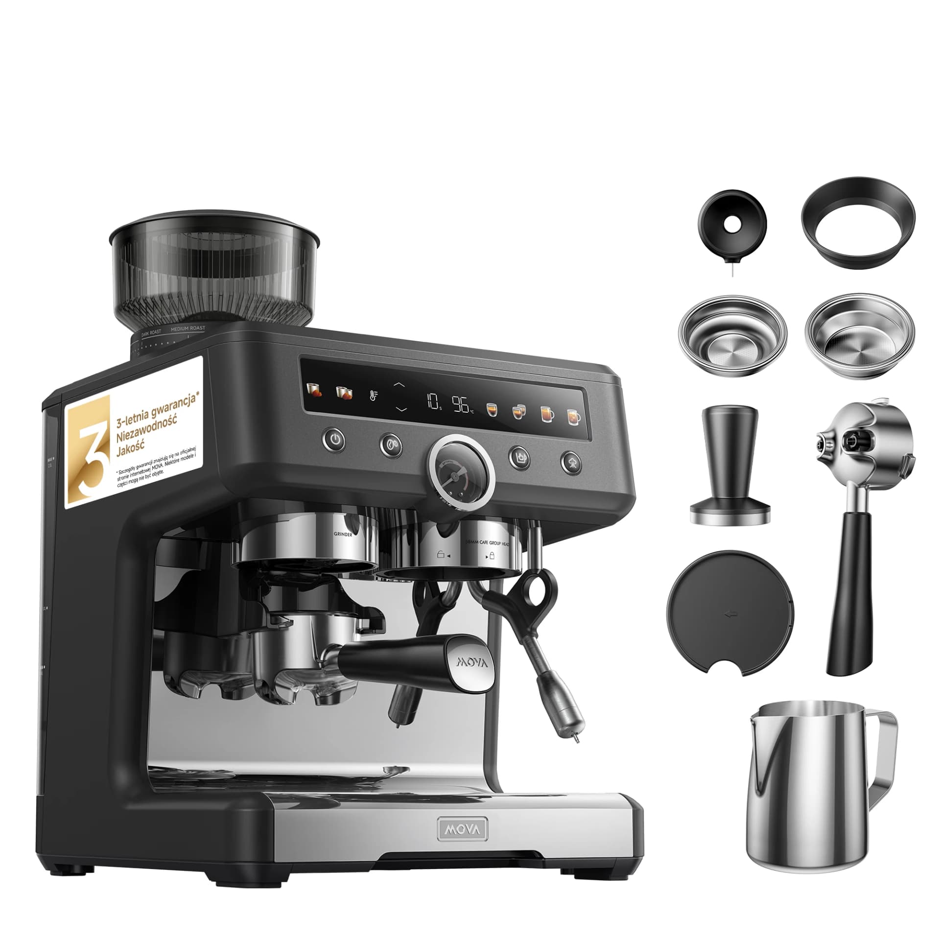 MOVA S20 Pro Semi-automatic Espresso Machine Milk Frother Coffee Grinder Temperature Control Technology