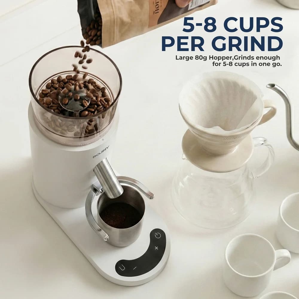 Coffee Grinder Electric with LED Touch Control, 60 Grind Settings, Rechargeable USB-C
