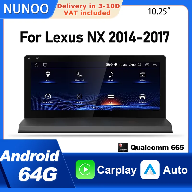 Car Radio Wireless CarPlay Android Auto For Lexus NX NX200 NX200T NX300h NX300 2014-2017 Multimedia Player Navi GPS DSP 4G WiFi