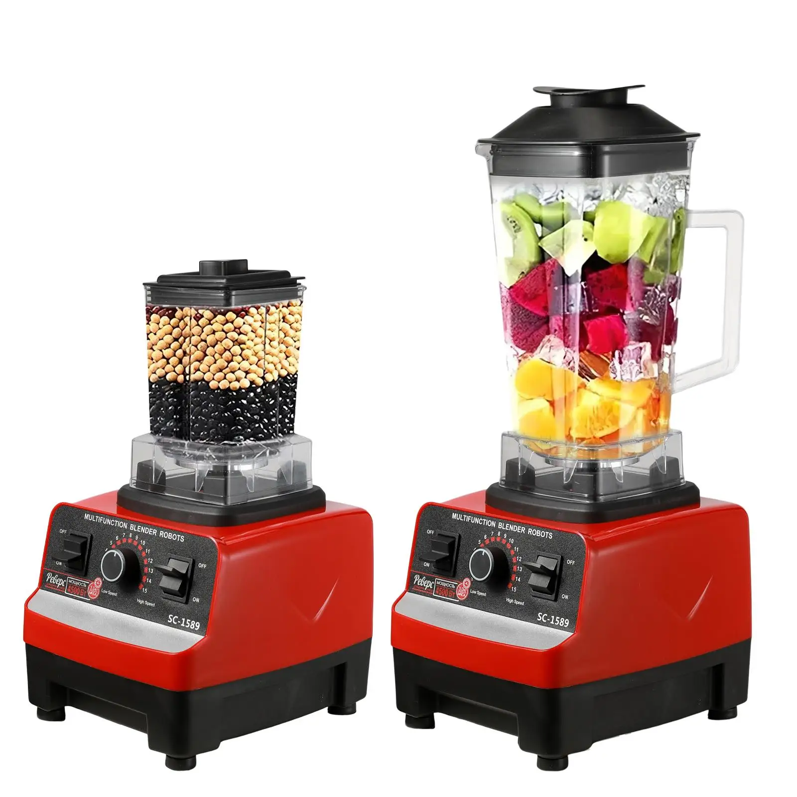 2-in-1 Durable Blender, Fixed Blender 2000W Mini Milkshake Machine Vertical Blender for Easy Storage, Black Color for Easy Clean
