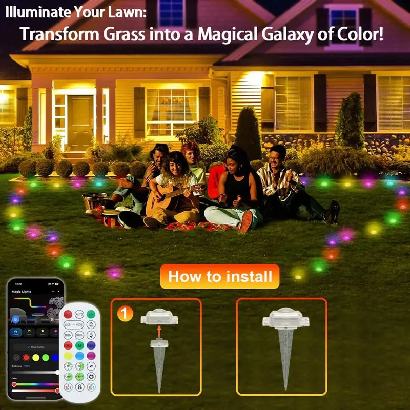 Tuya Smart 6-in-1 LED Strip Light IP67 Waterproof 63 Lighting Modes Flexible DIY Light Strip Outdoor Home Eave Pool Stair Fence