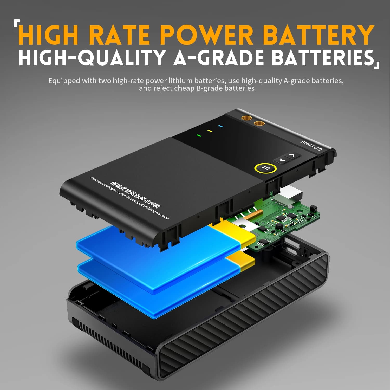 FNIRSI SWM-10 Portable Battery Spot Welder TFT Screen Handheld DIY Welding Machine 5000mAh 18650 Battery MAX 0.25mm Nickel Sheet