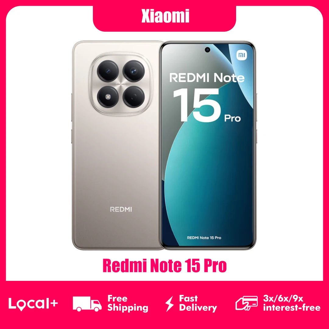 Xiaomi Redmi Note 15 Pro 4G Global Version MediaTek Helio G200-Ultra NFC 6500mAh Monster Battery 6.77" FHD+ AMOLED 200MP OIS Camera Smartphone