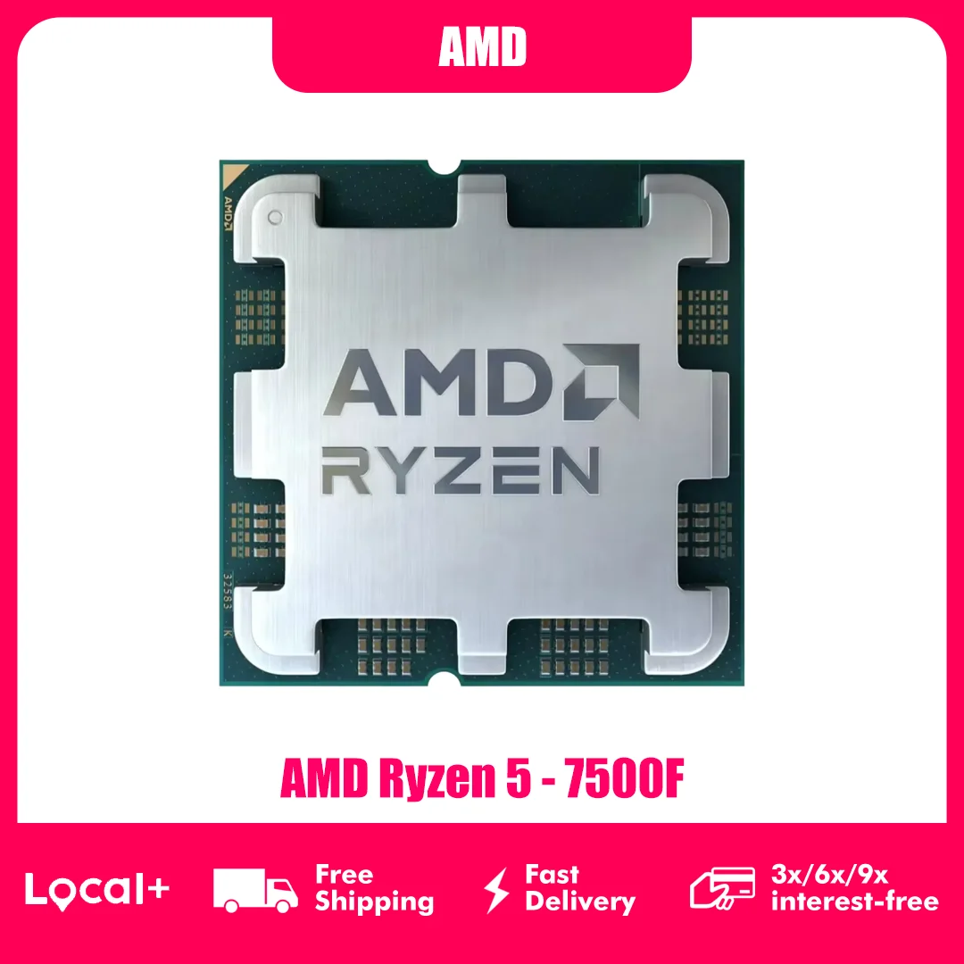 AMD Ryzen 5 7500F 5.0GHz 6 Cores 12 Threads 32MB Game Cache 65W R5 7500F Socket AM5 DDR5 5200MHz 5NM Fan Free