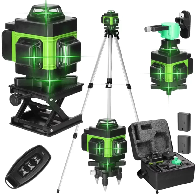 8/12/16 Lines Laser Level 3° Selfleveling Function Leveling Tool Omnidirectional Ground Wall Sticker Line with 1.2M Tripod Stand