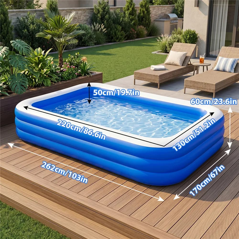  Inflatable Swimming Pool Baby Swimming Pools Foldable Indoor Outdoor Swimming Pools Children Summer Pool Toys for Adults, Outdoor, Garden, Backyard, Water Party