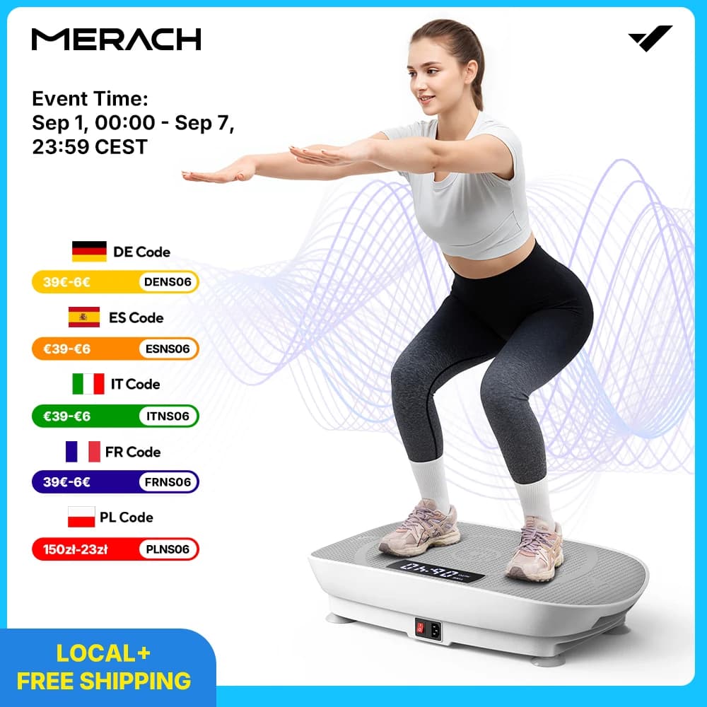 MERACH Vibration Plate Device Powered Vibration Platform CV30 for Full Body Training Burning&Muscle Building Weight Loss&Shaping