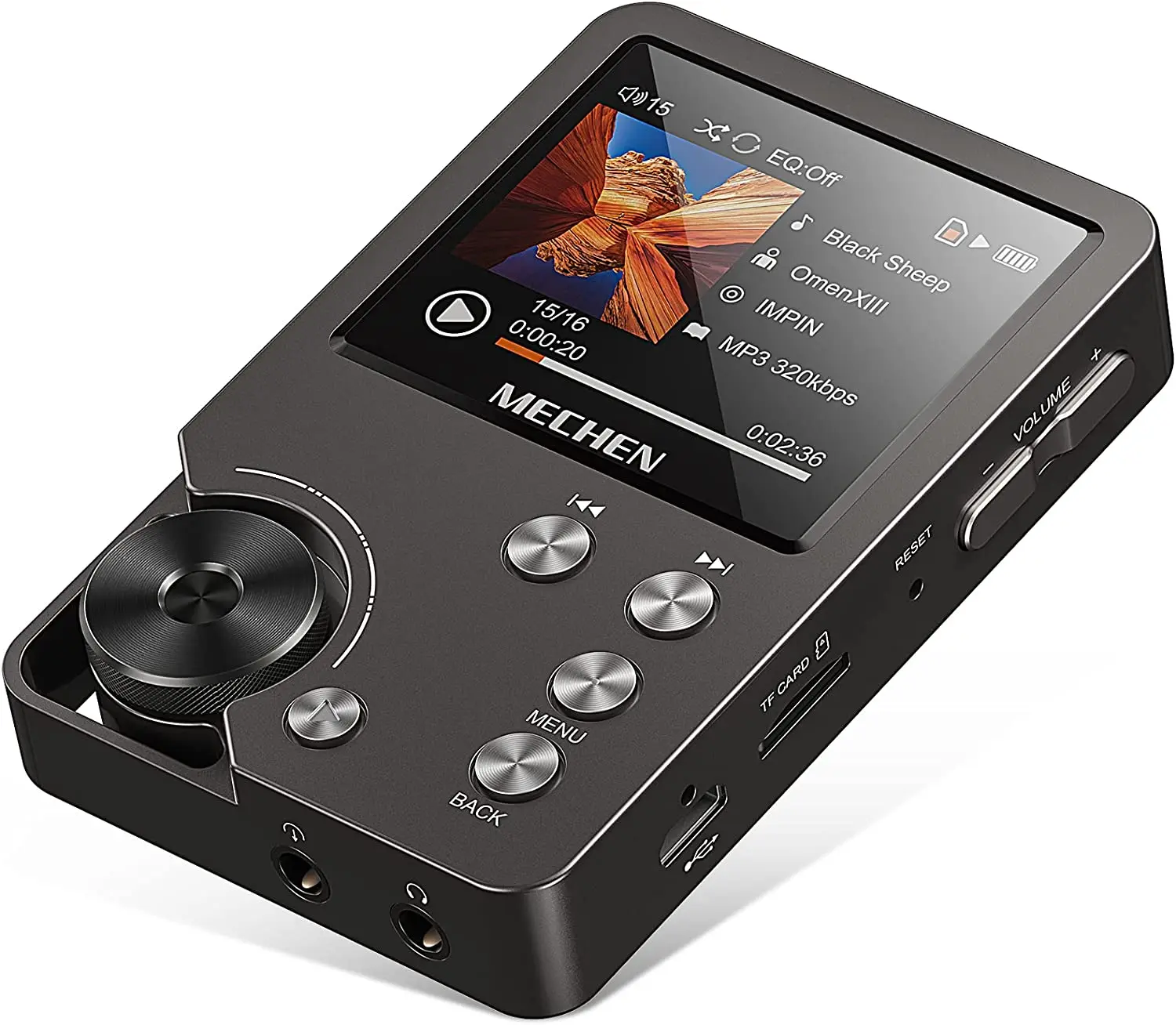 MP3 Player, Lossless DSD High Definition Portable Hi-Fi Digital Audio Music Player with 64GB Memory Card, Supports Up to 256GB