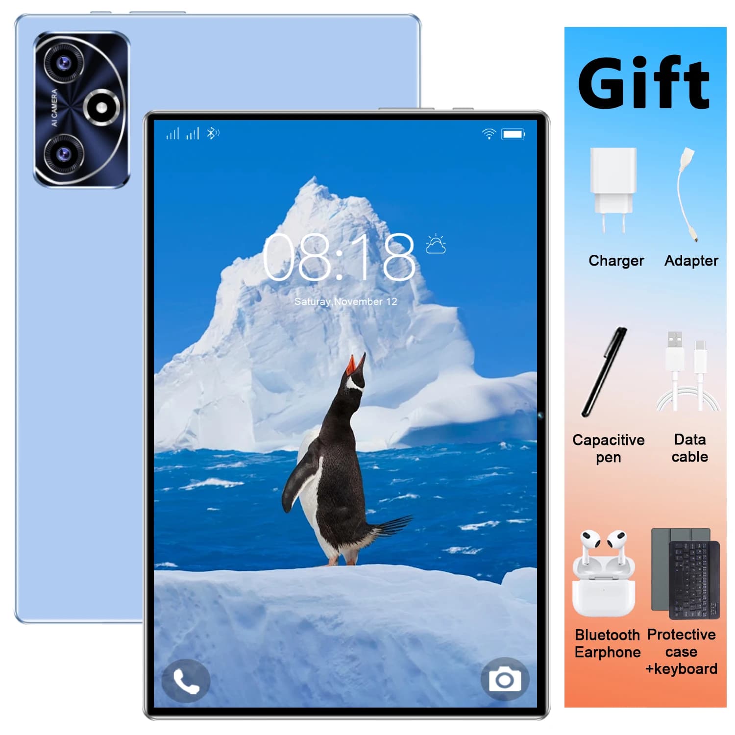 All Purpose Wireless Tablet 10.36 Inch 10 Core Android 13 16GB+1TB 5G WiFi 20000mAh Battery 16MP Front 32MP Rear Camera For Personal Daily Use