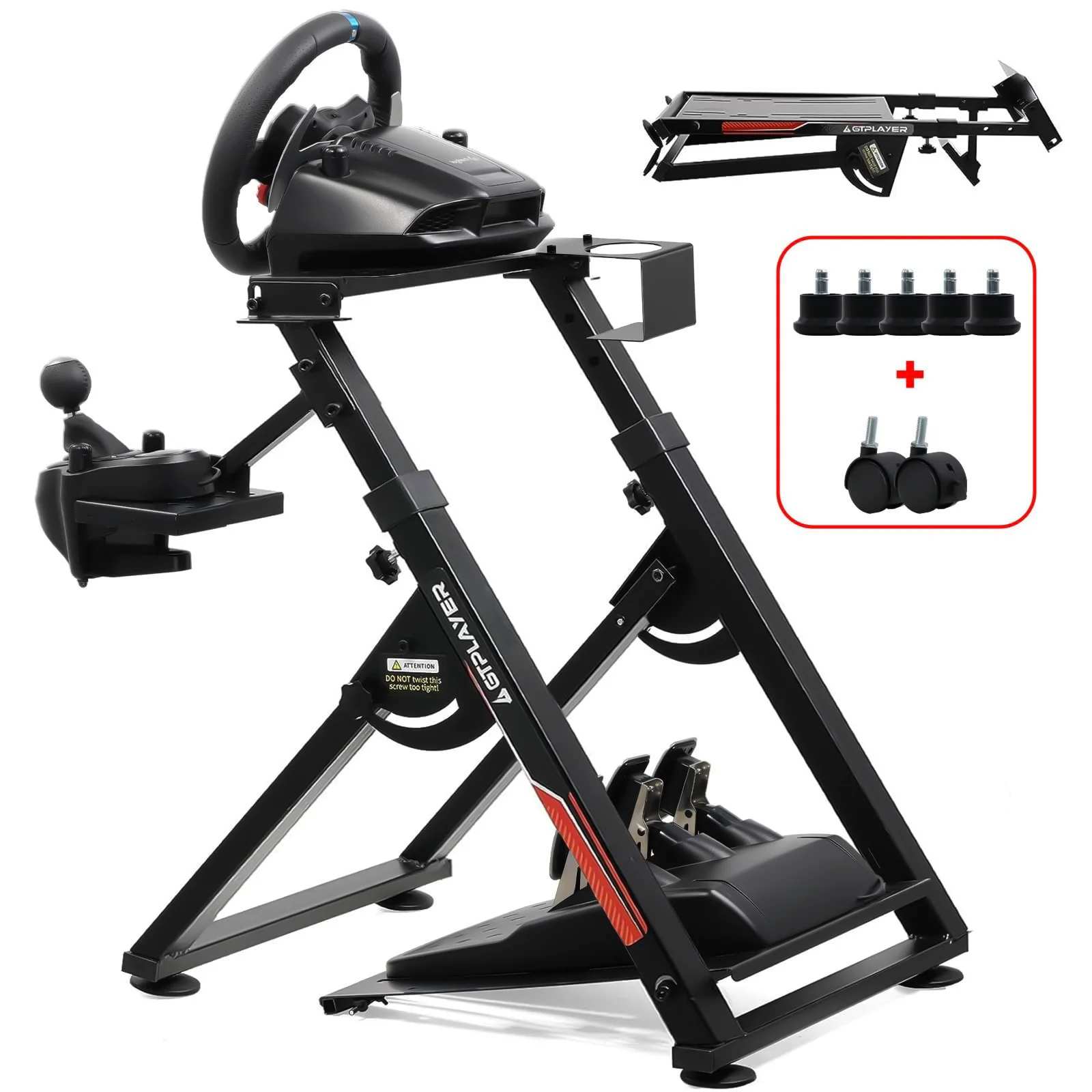 GTPLAYER Steering Wheel Stand for steering wheel Gaming Wheel Stand with V1 V2 Mount Incline Adjustable Rack PS4 Xbox PC