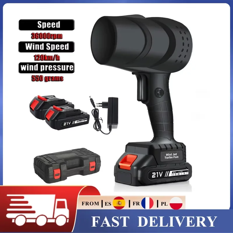21 V thread-free Electric Sheets blower, High Power portable Air blower, Equipped with lithium battery, Light and portable, Powerful, Suitable for Patients, Outdoor, Garden, inside and cars.