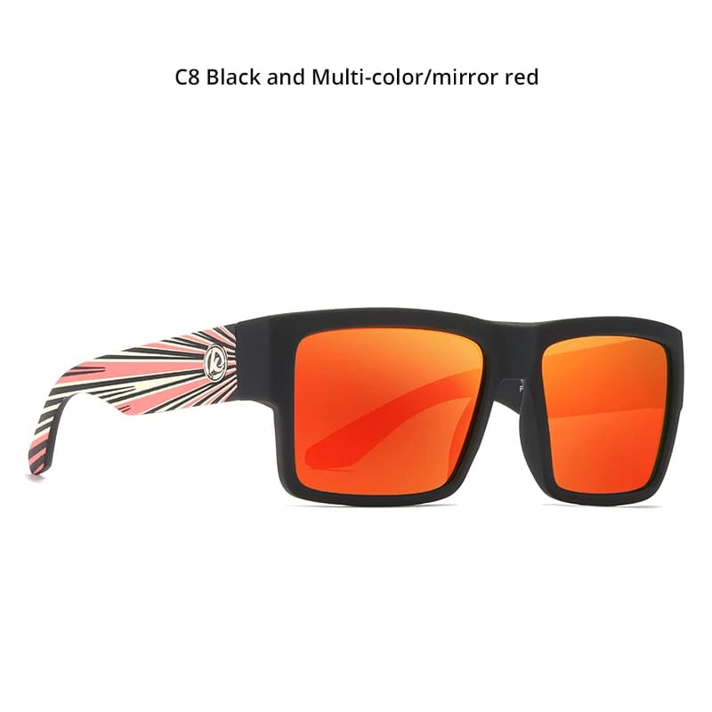 KDEAM Recommend Square Polarized Sunglasses For Men Women Outdoor Shades Ultra-thick Elastic Paint Frame 5-Barrel Hinges