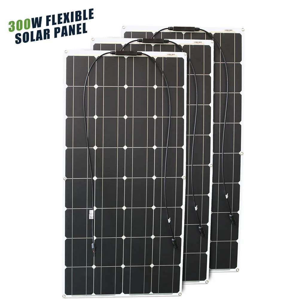 ASUNERGE 12V Flexible Solar Panel 600W 100W 200W 300W 400W 500W Bendable Waterproof Monocrystalline Best Solar Panel China RV