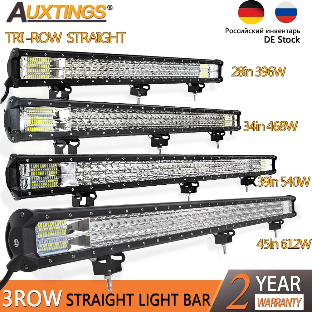 Auxtings 28'' 34'' 39'' 45'' in 3-Row LED Light Bar Offroad Led Bar Combo Led Work Light Bar for Truck SUV ATV 4x4 4WD 12v 24V