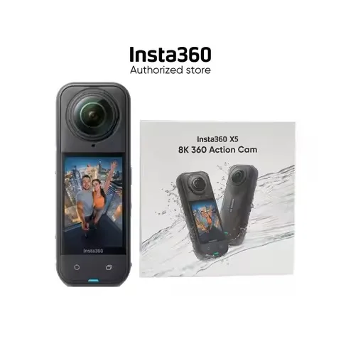 Insta360 X5 Action Camera 8K 30fps FlowState Stabilization Invisible Selfie Stick Triple AI Chip Superior Low Light 185 Mins Run Time Waterproof 72MP 360 °   Video