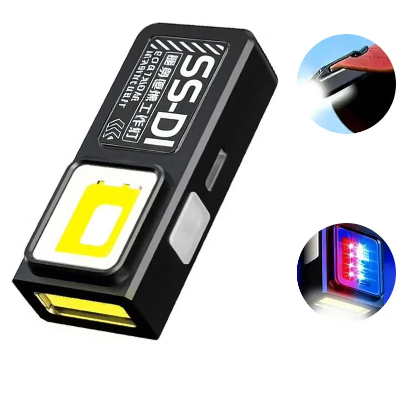 Portable Mini COB LED Flashlight Rechargeable Powerful Work Light with Clip Magnet Waterproof EDC Camping Walking Pocket Lamp