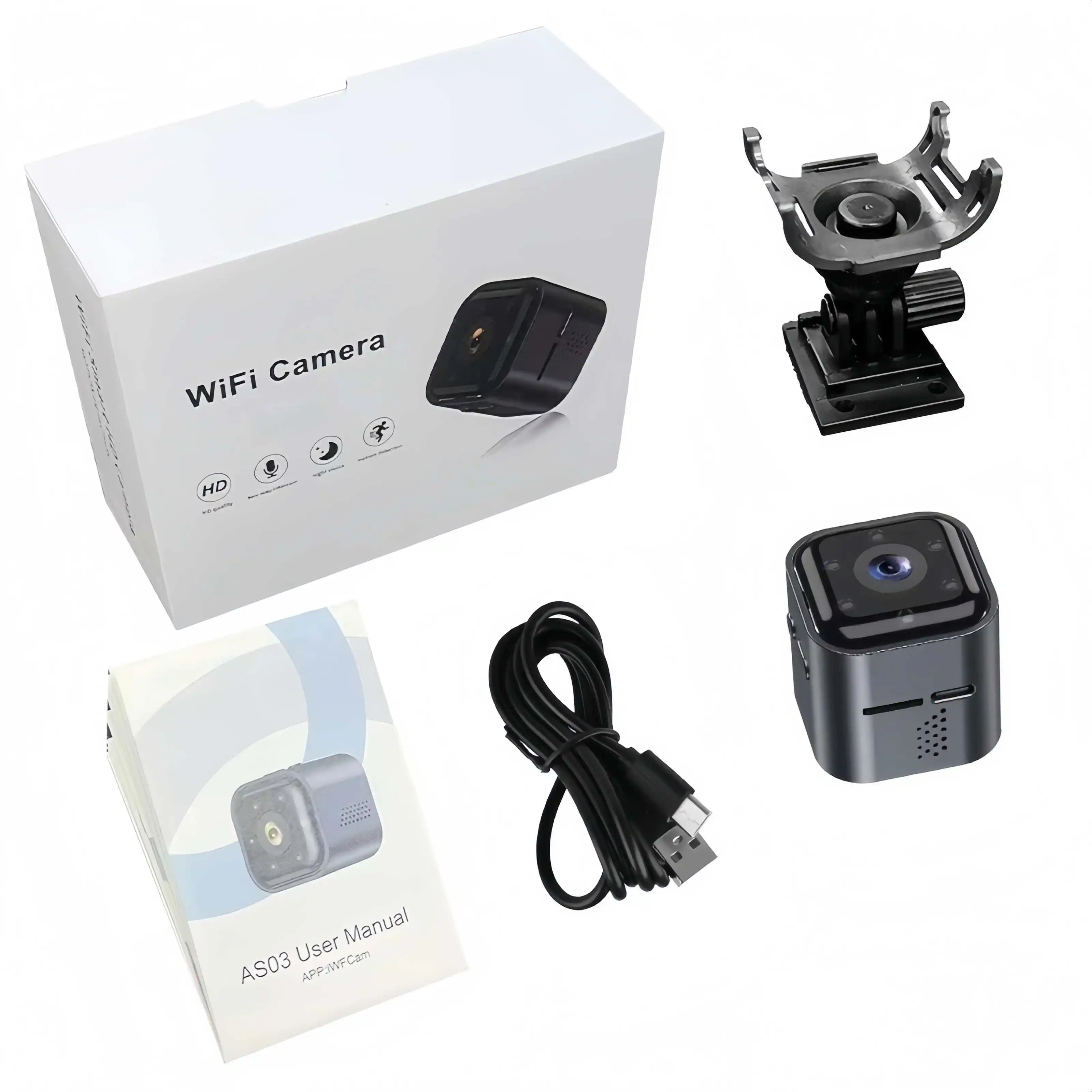 1080p WiFi security camera, night vision, motion detection, two-way audio, HD indoor and outdoor, baby monitor.
