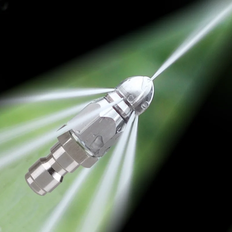 Sewer Cleaning Tool Sewer Jetter Nozzle Stainless Steel Pressure Washer Drain Jetter Hose Nozzle, with 1/4" Quick Connector